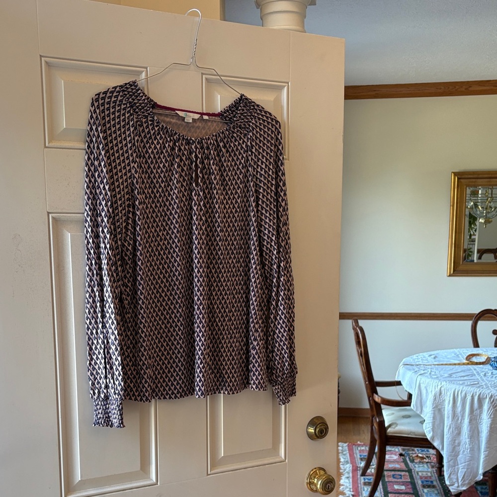 Boden pink and blue  Geometric Blouse
